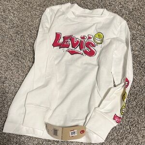 Levi's Kids White and Pink Long Sleeve Tee